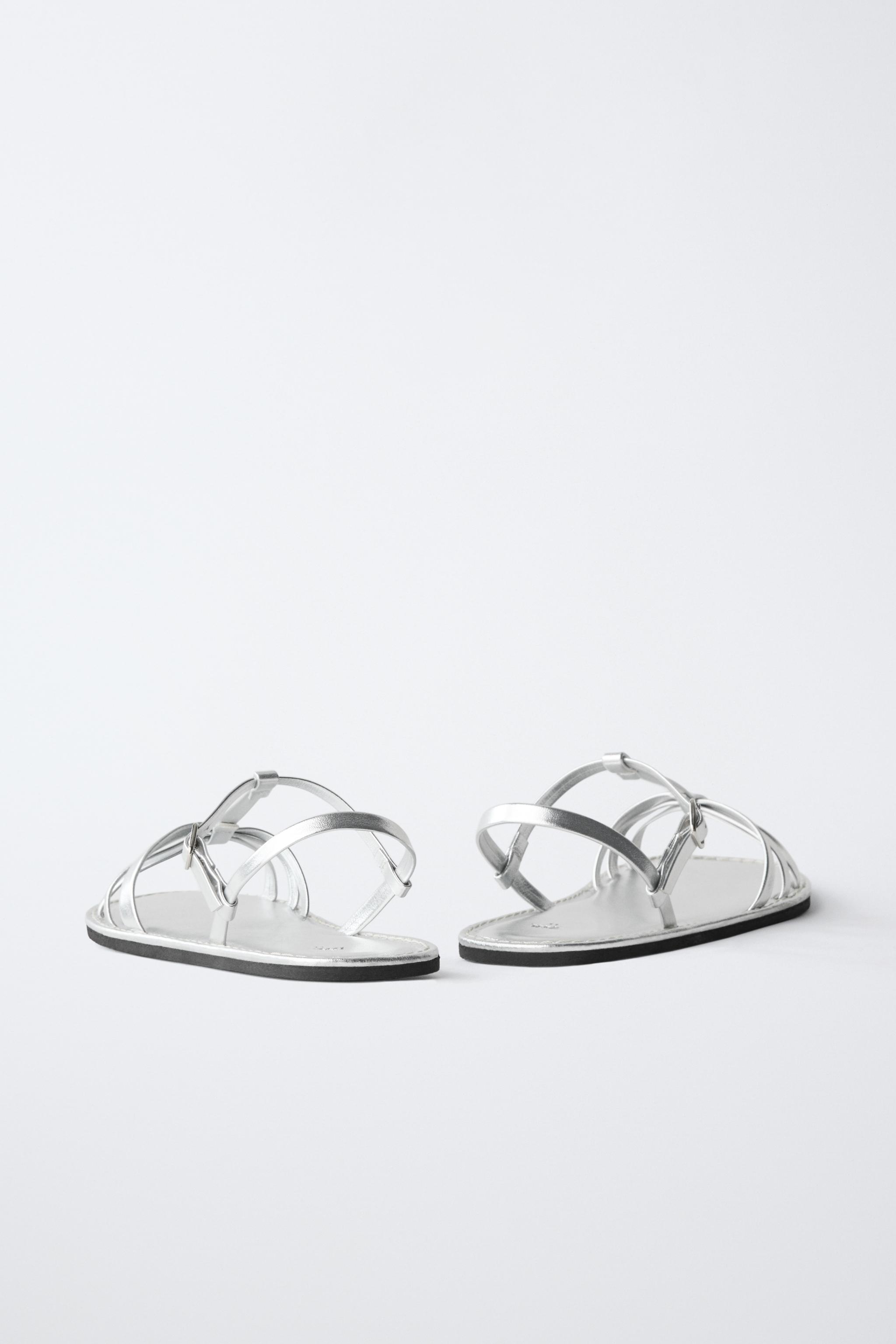 SANDALES À BRIDES MÉTALLISÉES